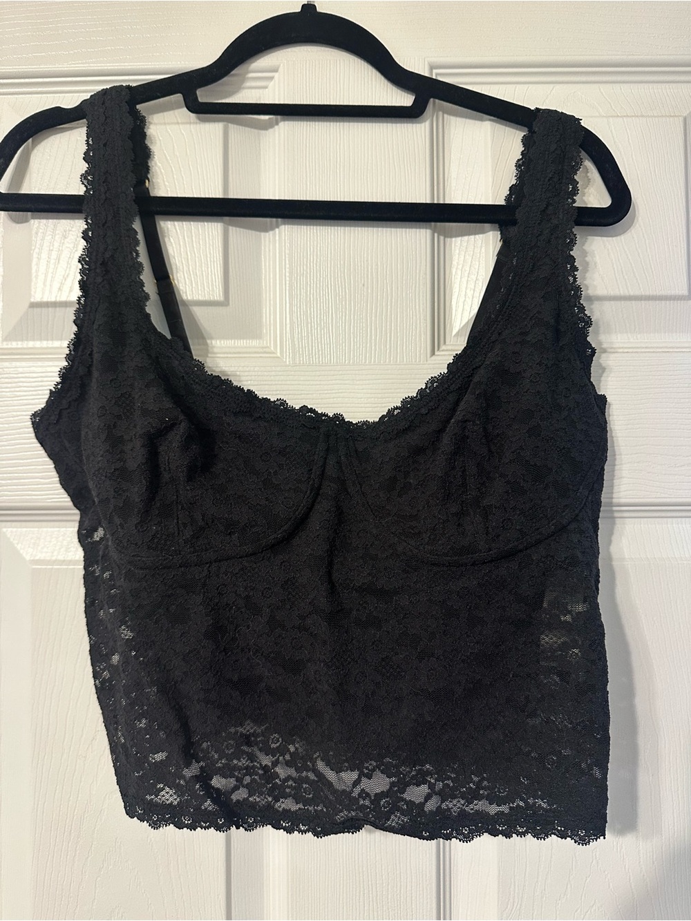 aerie Black Lace Longline Bralette